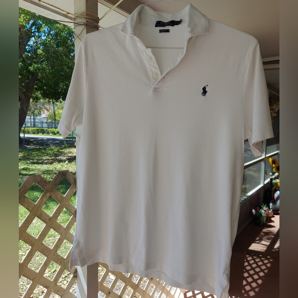 Ralph Lauren White Polo Shirt - Classic Men’s Short Sleeve Size M